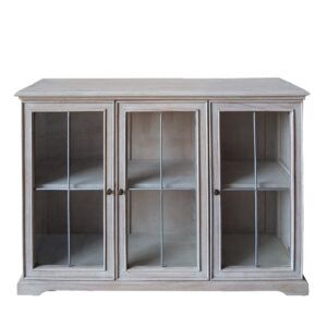 Image 9: Country style wooden buffet with iron and glass paned doors
