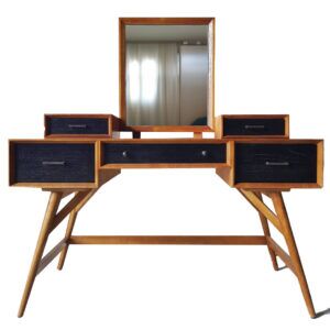 Image 12: wooden vanity writing desk with mirror and drawers singapore